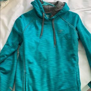 blue athletic sweatshirt